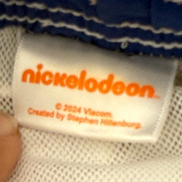 SpongeBob SquarePants Blue Tropical Print Swimming Shorts boys size 14 - Picture 7 of 10